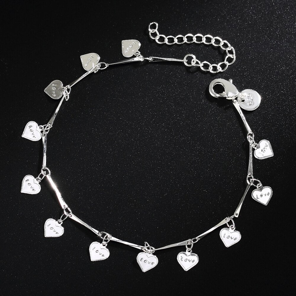 fine 925 sterling Silver romantic LOVE Heart card Bracelets for Women Wedding Party fine designer jewelry gift