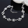 fine 925 sterling silver Bracelet crystal romantic heart flower chain for woman wedding accessories designer jewelry