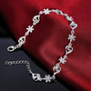 fine 925 sterling silver Bracelet crystal romantic heart flower chain for woman wedding accessories designer jewelry