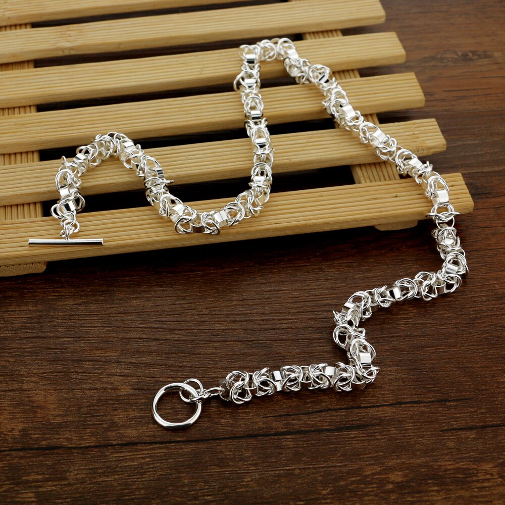 fine charms 7MM Circle 925 Stamped Silver Necklaces for men's woman wedding Party Jewelry Christmas Gifts