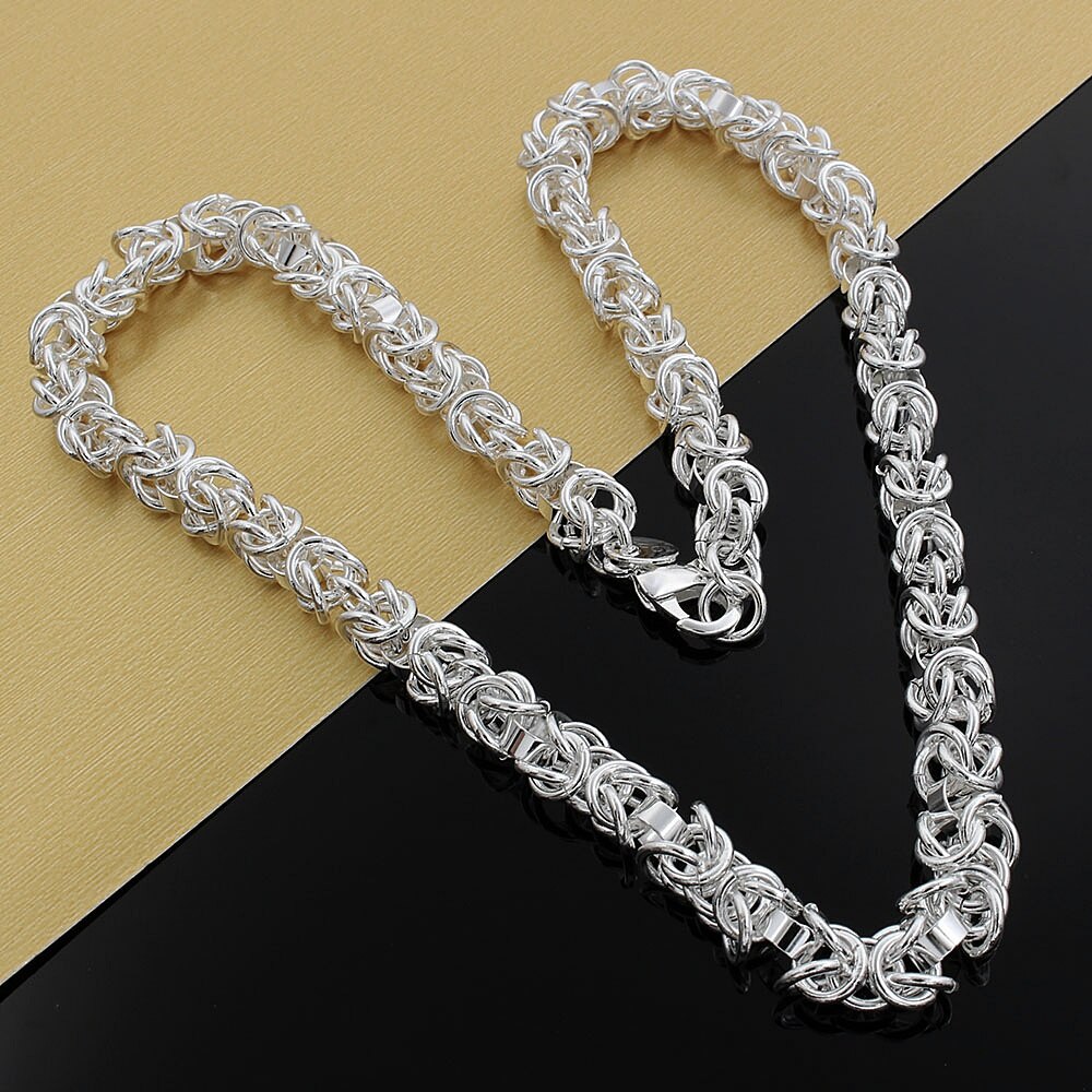 fine classic 7mm chain 925 Stamped Silver necklace charms  Jewelry wedding Party Christmas Gifts