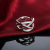 fine designer 925 Stamped Silver Cross fishing net Rings for Women Men Size 6 7 8 9 10 party Wedding Jewelry gifts