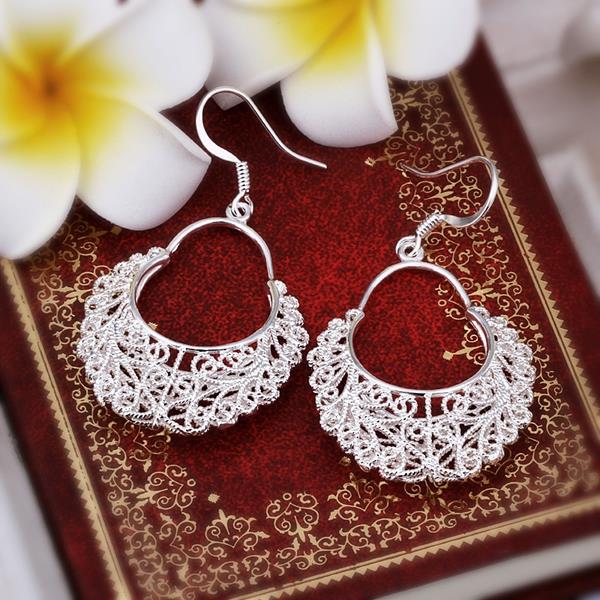 925 Sterling Silver Vintage flower long earrings for women party wedding party Jewelry gifts