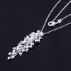 korean 925 Stamped Silver charms Grape beads Pendant Necklace For Women party wedding Jewelry Christmas gifts