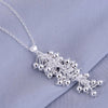 korean 925 Stamped Silver charms Grape beads Pendant Necklace For Women party wedding Jewelry Christmas gifts