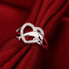 korean 925 Sterling Silver fine Love dolphins heart Rings For Women Couple gifts Party wedding Jewelry