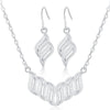 korean 925 sterling Silver elegant retro leaves necklace earrings  Jewelry sets for women party wedding gifts
