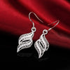 korean 925 sterling Silver elegant retro leaves necklace earrings  Jewelry sets for women party wedding gifts