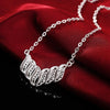 korean 925 sterling Silver elegant retro leaves necklace earrings  Jewelry sets for women party wedding gifts