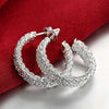 korean weave Mesh Pendant necklace earrings stud rings 925 sterling Silver Jewelry sets for woman Party wedding gift