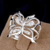korean wide crystal butterfly bangle 925 Sterling Silver rings Bracelets Jewelry set Party wedding accessories gifts