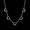 korean trend 925 Stamped Silver romantic five heart Necklaces for Women party wedding Jewelry accessories Gifts