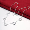 korean trend 925 Stamped Silver romantic five heart Necklaces for Women party wedding Jewelry accessories Gifts