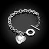 korean trend 925 sterling silver romantic Lovely Heart card Pendant Bracelets for women Wedding party Jewelry Gifts