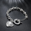 korean trend 925 sterling silver romantic Lovely Heart card Pendant Bracelets for women Wedding party Jewelry Gifts