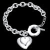 korean trend 925 sterling silver romantic Lovely Heart card Pendant Bracelets for women Wedding party Jewelry Gifts