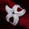 kpop 925 Sterling Silver fine Big starfish Rings For Women Party wedding  Charms Jewelry Christmas gifts
