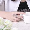 designer 925 Sterling Silver fine Retro Hollow wide flower Rings For Women Party Charms wedding Jewelry Gifts