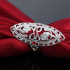 designer 925 Sterling Silver fine Retro Hollow wide flower Rings For Women Party Charms wedding Jewelry Gifts