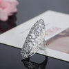 designer 925 Sterling Silver fine Retro Hollow wide flower Rings For Women Party Charms wedding Jewelry Gifts