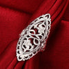 designer 925 Sterling Silver fine Retro Hollow wide flower Rings For Women Party Charms wedding Jewelry Gifts