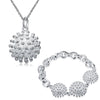designer 925 sterling Silver Firework Pendant necklace bracelet for women Jewelry set Party wedding gifts
