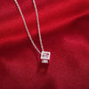 designer 925 sterling Silver crystal lattice Pendant necklace earrings for woman Jewelry sets Couple gifts