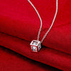 designer 925 sterling Silver crystal lattice Pendant necklace earrings for woman Jewelry sets Couple gifts