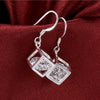 designer 925 sterling Silver crystal lattice Pendant necklace earrings for woman Jewelry sets Couple gifts