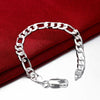 designer 925 sterling silver Bracelet charms 8MM geometry chain for man woman fine jewelry Wedding party gift