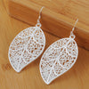 wedding party Jewelry 925 Sterling Silver Beautiful Leaves Earrings for Women Christmas Gifts
