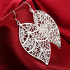 wedding party Jewelry 925 Sterling Silver Beautiful Leaves Earrings for Women Christmas Gifts