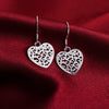 noble 925 Sterling Silver Pretty heart Earrings for Women Jewelry Christmas Gifts party wedding