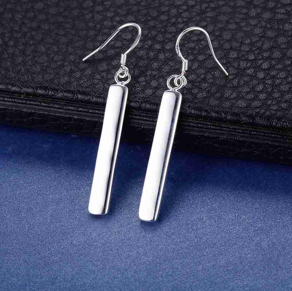 noble 925 Sterling Silver long geometry Earrings  party Jewelry for woman Holiday Gifts