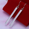 noble 925 Sterling Silver long geometry Earrings  party Jewelry for woman Holiday Gifts