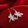noble Jewelry 925 Sterling Silver crystal dragonfly earrings for Woman friend Gifts party wedding