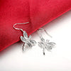noble Jewelry 925 Sterling Silver crystal dragonfly earrings for Woman friend Gifts party wedding