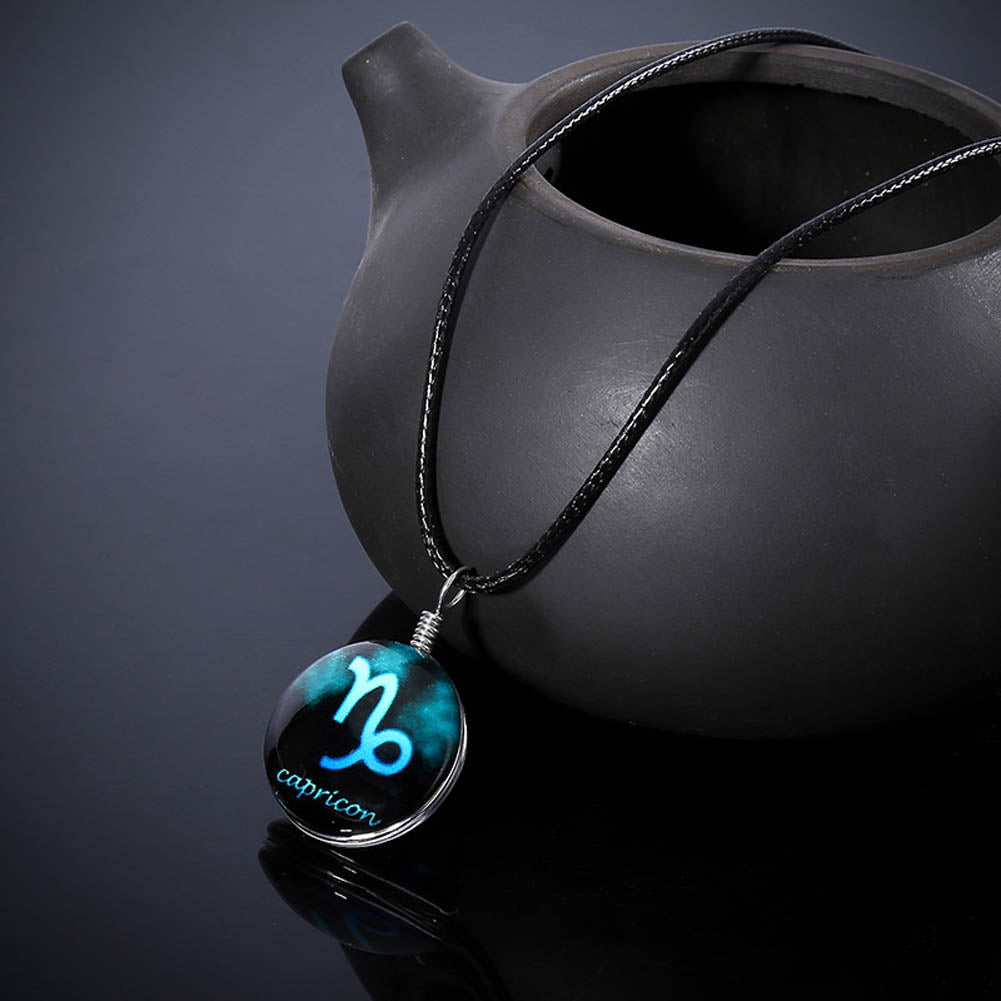 12 constellations Time Gems Necklace Pendant Zodiac Jewelry for Friends Best magic Christmas Gifts