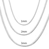 925 Stamped Silver Charm 1MM/2MM/3MM Snake Chain Necklace For Men Women party wedding Jewelry accessories gift