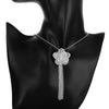 925 Sterling Silver Pretty big flower Pendant bangle rings bracelet necklaces for women wedding Jewelry sets