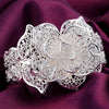 925 Sterling Silver Pretty big flower Pendant bangle rings bracelet necklaces for women wedding Jewelry sets