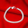 925 Sterling Silver bracelet Snake chain women lady men noble Fine charm jewelry wedding noble party 20cm