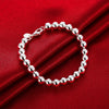 Classic 8MM beads 925 sterling Silver Bracelets necklace Jewelry set for Women Party wedding accessories Gifts
