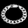 Classic12MM sideways men chain 925 sterling silver Bracelet for woman fine  jewelry Wedding party gifts