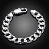 Classic12MM sideways men chain 925 sterling silver Bracelet for woman fine  jewelry Wedding party gifts