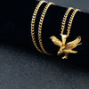 Gold Color Stainless Steel Men Hip hop eagle shape pendant necklaces   necklace male jewelry gifts