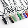 Hexagonal Column Quartz Necklaces Pendants Vintage Natural Stone Bullet Crystal Necklace For Women Jewelry
