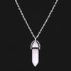 Hexagonal Column Quartz Necklaces Pendants Vintage Natural Stone Bullet Crystal Necklace For Women Jewelry