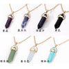 Hexagonal Column Quartz Necklaces Pendants Vintage Natural Stone Bullet Crystal Necklace For Women Jewelry