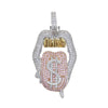 Hip Hop Drip Dollar Lip Necklace Jewelry Iced Out Bling CZ Cubic Zirconia Tongue Pendant Tennis Chain Holloween Gift